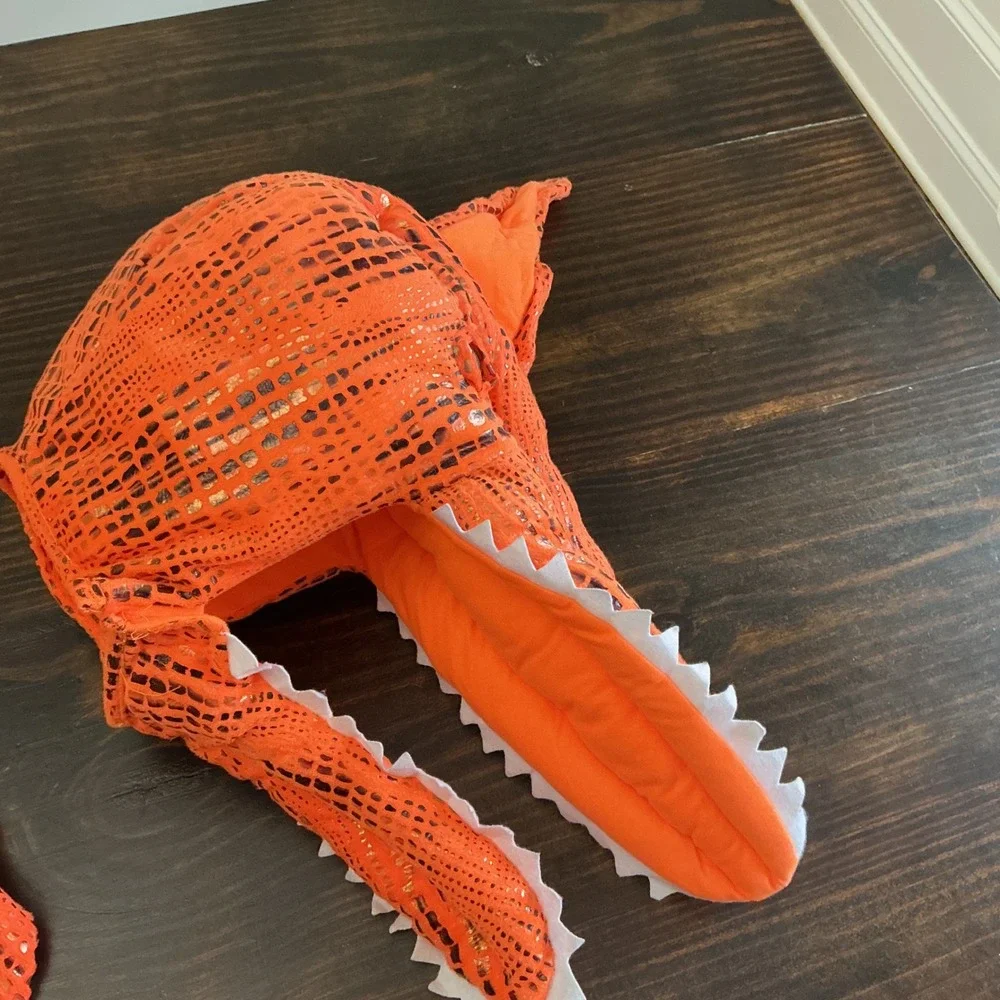 Pottery Barn Kids Light Up Pterodactyl Costume Orange Dinosaur 4-6y WORKS